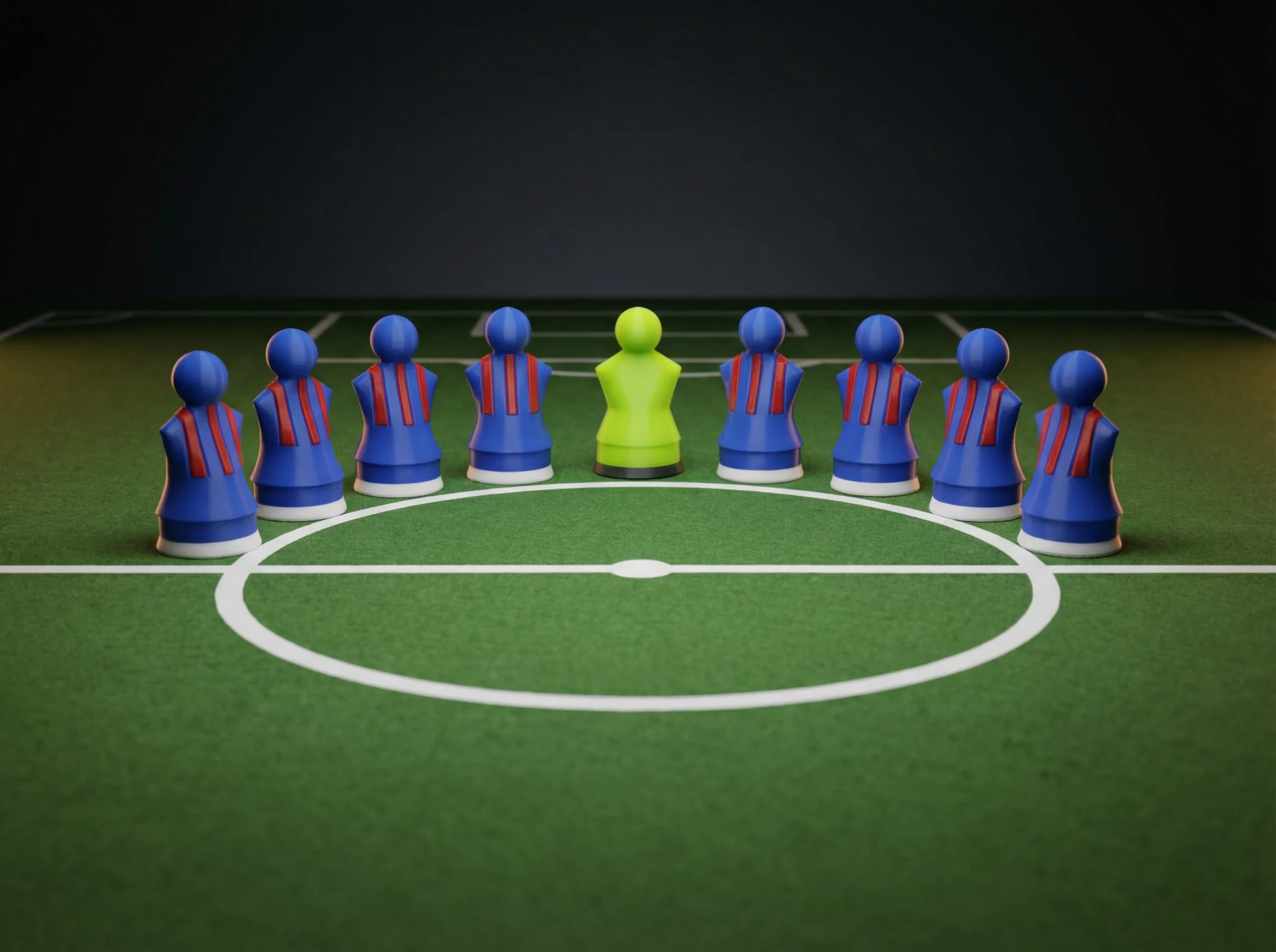 Custom blau rot Figur